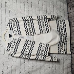 WORTH Black Cream Stripe Skirt Suit Jacket Medium